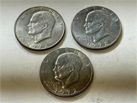 (3) 1972 D Eisenhower Dollars