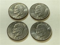 (4) 1972 D Eisenhower Dollars