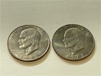 (2) 1972 Eisenhower Dollars