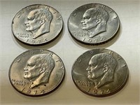 (4) 1974 D Eisenhower Dollars