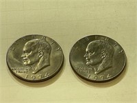 (2) 1974 D Eisenhower Dollars