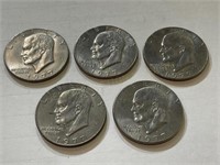 (5) 1977 D Eisenhower Dollars