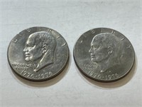 (2) 1776-1976 D Eisenhower Dollars