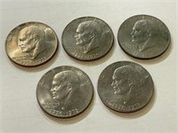 (5) 1776-1976 Eisenhower Dollars