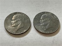 (2) 1776-1976 Eisenhower Dollars