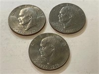 (3) 1776-1976 Eisenhower Dollars