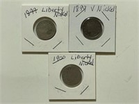 (2) 1899, 1900 Liberty Nickels