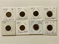 (8) Indian Head Pennies (1859-1890)