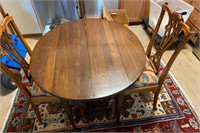 58 - PARAMOUNT ANTIQUES TABLE W/ 2 CHAIRS