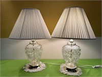 Pair of Crystal base Table Lamps