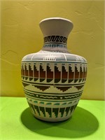 Signed Southwest Etched Pottery Vase