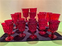 Ruby Red Water Goblets & Wine Glasses