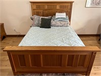 Solid Wood Queen Bed Frame + Mattress