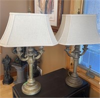 Two heavy table lamps