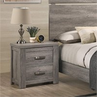 Roundhill Furniture 2-Drawer Nightstand  Gray