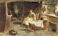 Norman E Tayler (UK,1843-1915) watercolor painting