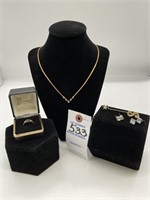 BlackHills Gold Ring Sz 7, Necklace, Earrings