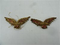 Antique Gold Wire Eagle Uniform Patches Lot of 2