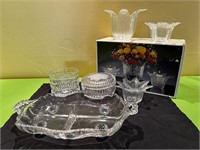 Colony Crafts Crystal Console Set, Candy Dishes++