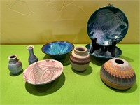 Small Decorative Pottery Vases, Plates & Bowls