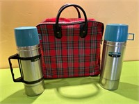 4 Thermos Coffee Cups + Bag & Snack Box