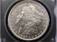 1887 Silver Morgan Dollar Pcgs Ms65