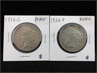 2 Silver Peace Dollars