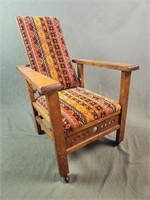 Antique Morris Child's Chair Velvet Upholstery