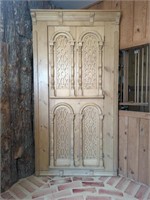 Large Pine Corner Cabinet W/ Applied Decorative
