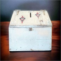 Antique Hand Made Wood Box , Ballot Box ?