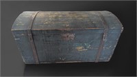 Antique Domed Trunk with Steel Strapping