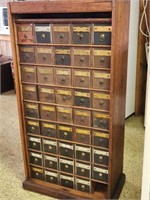 Antique File Box Cabinet - Tambour Included