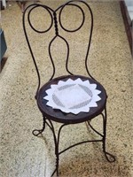 Older Twisted Steel Ice Cream Chair