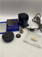 Microscope Parts, Slides + Scale Weight