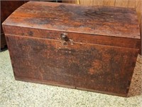 Original 19th Century Dovetail Wooden Trunk / Ches