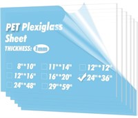 Art3d 5-Pack of 24×36" PET/Plexiglass Sheets,