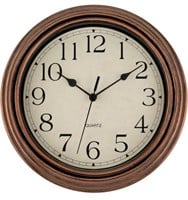 Foxtop Vintage Copper Wall Clock 12 Inch Silent