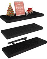 Vervida Black Floating Shelves Set of 3 x 24