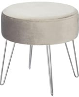 mdesign round padded ottoman footstool with metal