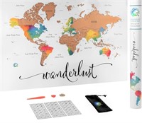 Scratch Off Map of The World | Deluxe Watercolor