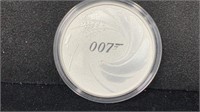 2020 007 James Bond 1oz .999 Silver $1 Tuvalu