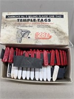 Temple tags for cattle hogs and sheep