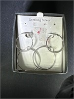 TWO PAIRS OF STERLING SILVER EARRINGS