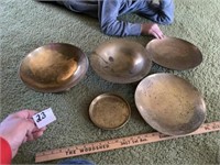 Brass Bowls and Pedestal Plates
