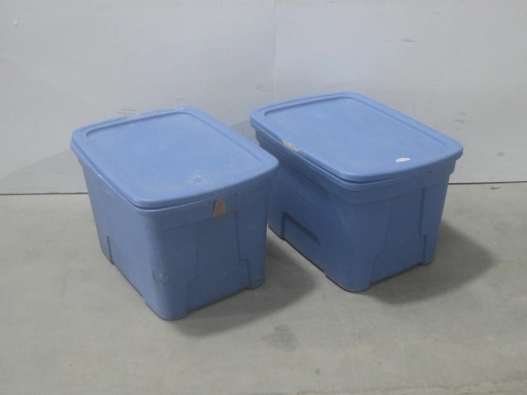 Two 17"x 24"x 15" Plastic Containers W/Lids