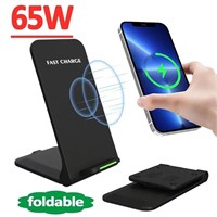 Dual Coil 65W Wireless Charger Stand Pad