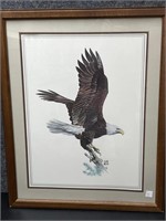 Bald Eagle Print by Hugh Hirtle in Brown Wood