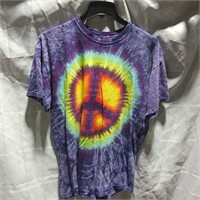 Vintage Graphic Tie Dye Peace Sign T Shirt Mens