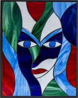 Louis Mendez Stained Glass Abstracted Face