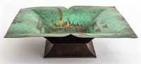 WMF Ikora Verdigris & Gilt Metal Footed Bowl